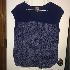 Short sleeve, royal blue & white shirt - M (NWOT)